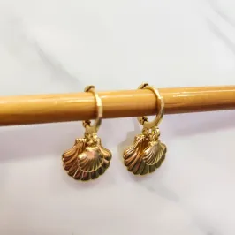 BRINCO OURO ARGOLA SHELL DUPLA