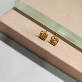 BRINCO OURO CORAÇÃO FECHADURA