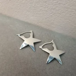 BRINCO PRATA EARG ESTRELA CHAPADA