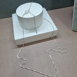 COLAR CORRENTE VENEZIANA PRATA 45CM