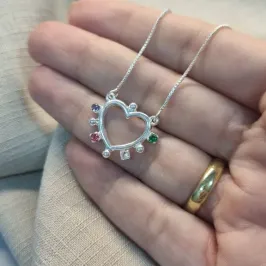 COLAR PRATA CORAÇÃO VAZADO COLOR