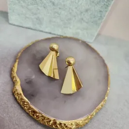 BRINCO OURO LEQUE BOLA