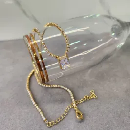 COLAR OURO RIVIERA RETANGULO