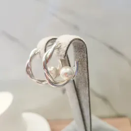 BRINCO ARGOLA PRATA PINO ENTRELA PÉR