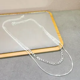 COLAR PRATA DUPLO CHAP BENEZ