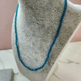 COLAR OURO CRISTAL AZUL