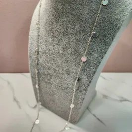 COLAR PRATA LONGO DISCO