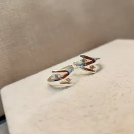 BRINCO PRATA ARGOLA DOIS PONTOS DE LUZ