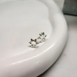 BRINCO PRATA ESTRELA DE DAVID Z