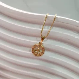 COLAR OURO PAZ E AMOR Z