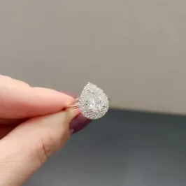 ANEL PRATA GOTA CRISTAL