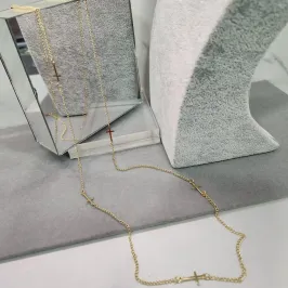 COLAR OURO LONGO CRUZINHAS