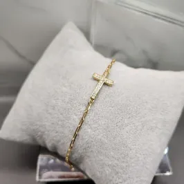 PULSEIRA OURO ENTREMEIO CRUZ