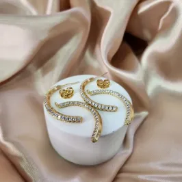 BRINCO OURO DOIS FIOS Z