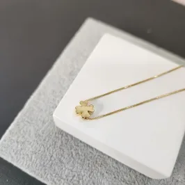 COLAR OURO TREVO LISO