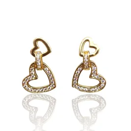 BRINCO OURO DOIS CORAÇÕES