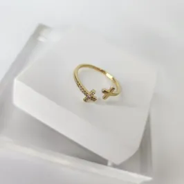 ANEL OURO AJUSTÁVEL CRUZ