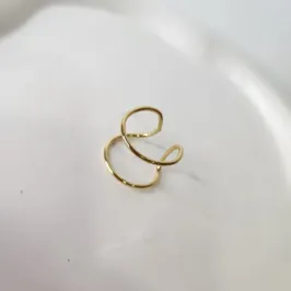 ANEL OURO AJUSTÁVEL DOIS FIOS