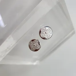 BRINCO PRATA FLOR ZIR G