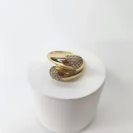 ANEL OURO AJUSTAVEL PONTAS ZIRC