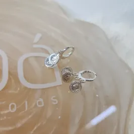 BRINCO PRATA ARGOLA TRANQUETA MOEDAS
