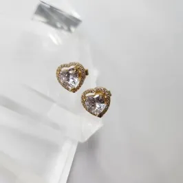 BRINCO OURO CORAÇÃO LUXO
