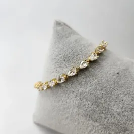 PULSEIRA OURO GOTA CRISTAL