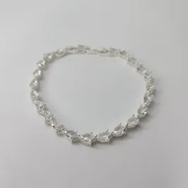 PULSEIRA PRATA GOTA CRISTAL