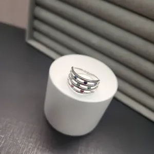 ANEL PRATA 3 FILAS COLOR