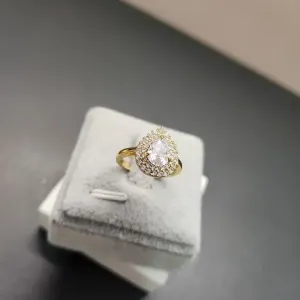 ANEL OURO GOTA CRISTAL