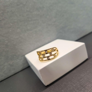 ANEL OURO 3 FILAS BRANCA