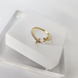 ANEL OURO AJUSTÁVEL CRUZ