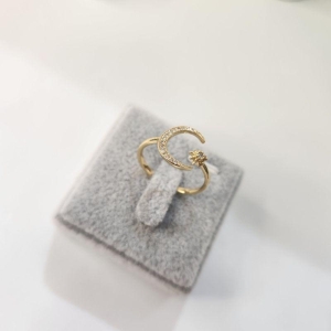 ANEL OURO AJUSTÁVEL  LUA ESTRELA