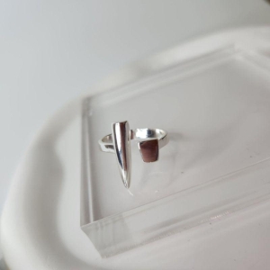 ANEL PRATA AJUSTÁVEL PONTA QUADRADO