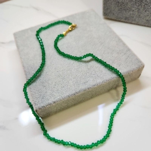 COLAR OURO CRISTAL VERDE