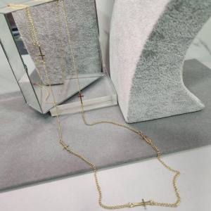 COLAR OURO LONGO CRUZINHAS