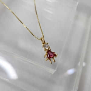 COLAR OURO MENINA RUBI
