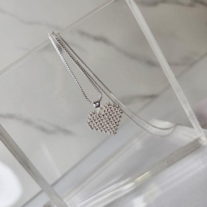 COLAR PRATA CORAÇÃO PIXEL Z