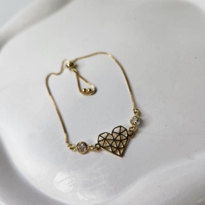 PULSEIRA OURO CORAÇÃO ARABESCO