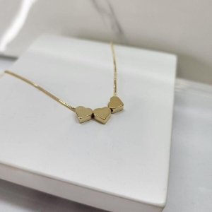 COLAR OURO 3 CORAÇÕES
