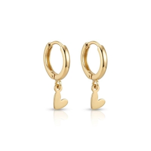 BRINCO INFANTIL ARGOLA CORAÇÃO BANHADO A OURO 18K