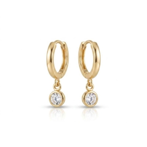 BRINCO INFANTIL ARGOLA PONTO DE LUZ BANHADO A OURO 18K