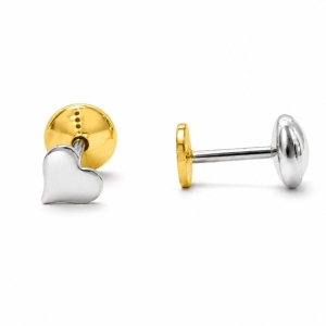 BRINCO PRATA CORAÇÃO TARRACHA BABY OURO 18K
