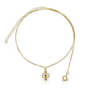 COLAR INFANTIL ABELHINHA BANHADO A OURO 18K