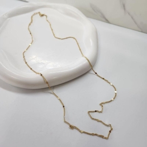 COLAR OURO LONGO  BOLINHAS CHAPADAS