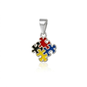 PINGENTE INFANTIL AUTISMO BANHADO A PRATA 925