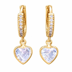BRINCO OURO ARGOLA ZIRC CRISTAL COR M