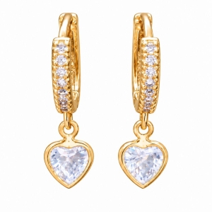 BRINCO OURO ARGOLA ZIRC CRISTAL COR P