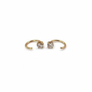 BRINCO OURO PASSANTE FIO COM ZIRCÔNIA