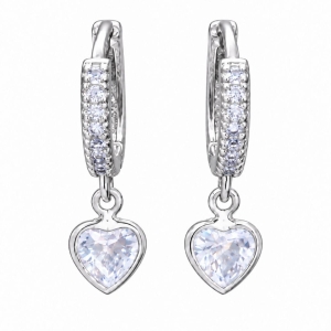 BRINCO PRATA ARGOLA ZIRC CRISTAL COR P
